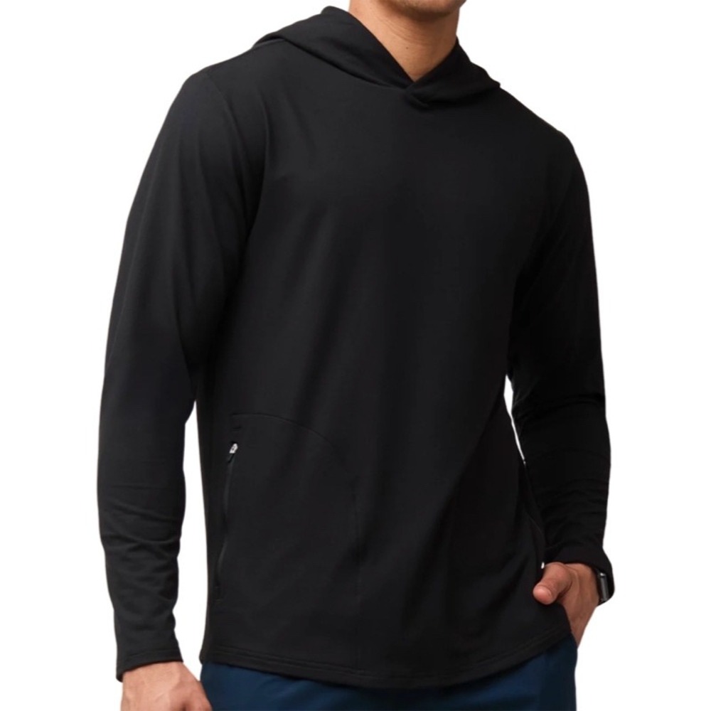 FRESH CLEAN THREADS 3XL Black Tech Pullover Hoodie Zipper Pockets Activewear‎